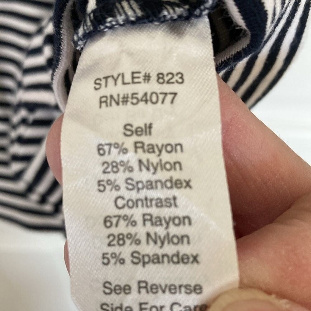 Cabi Womens 823 Knit Double Breasted Blazer Blue White Size M Nautical Preppy - Picture 8 of 11